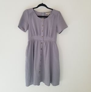 Polagram Lavender Button-Front Short Sleeve Dress